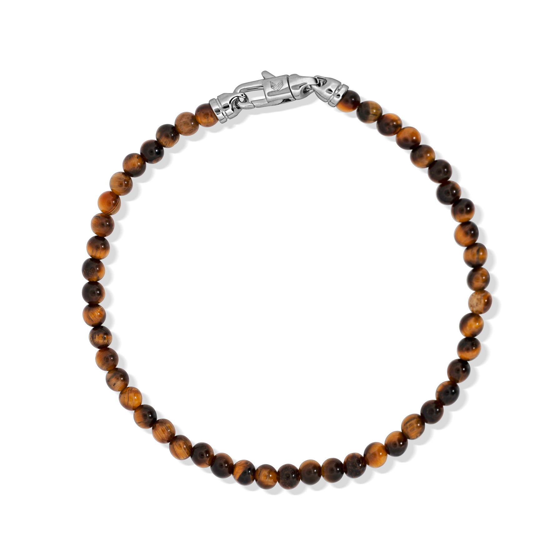 Tiger Eye Silver Bracelet 4mm - Keays