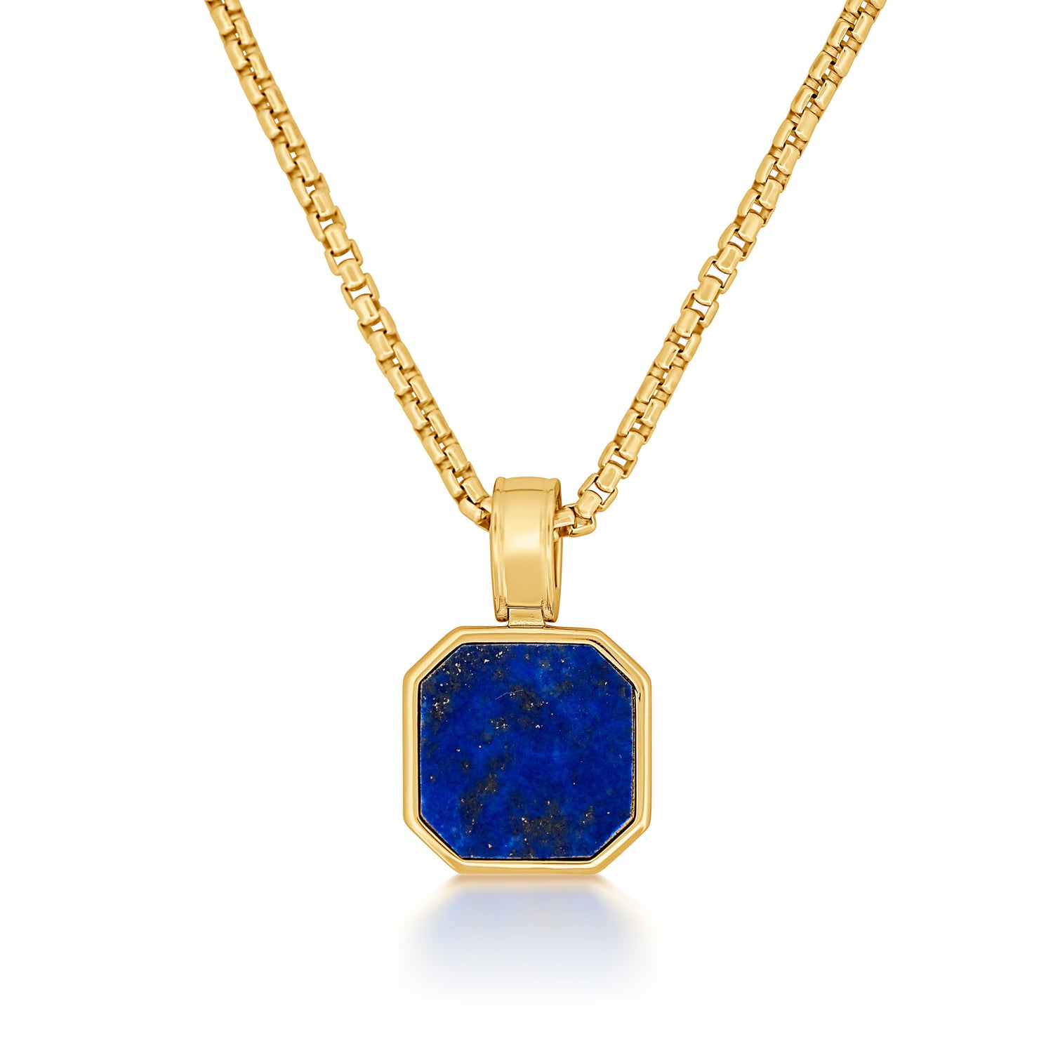 Lapis Octagon Gold Pendant - Keays