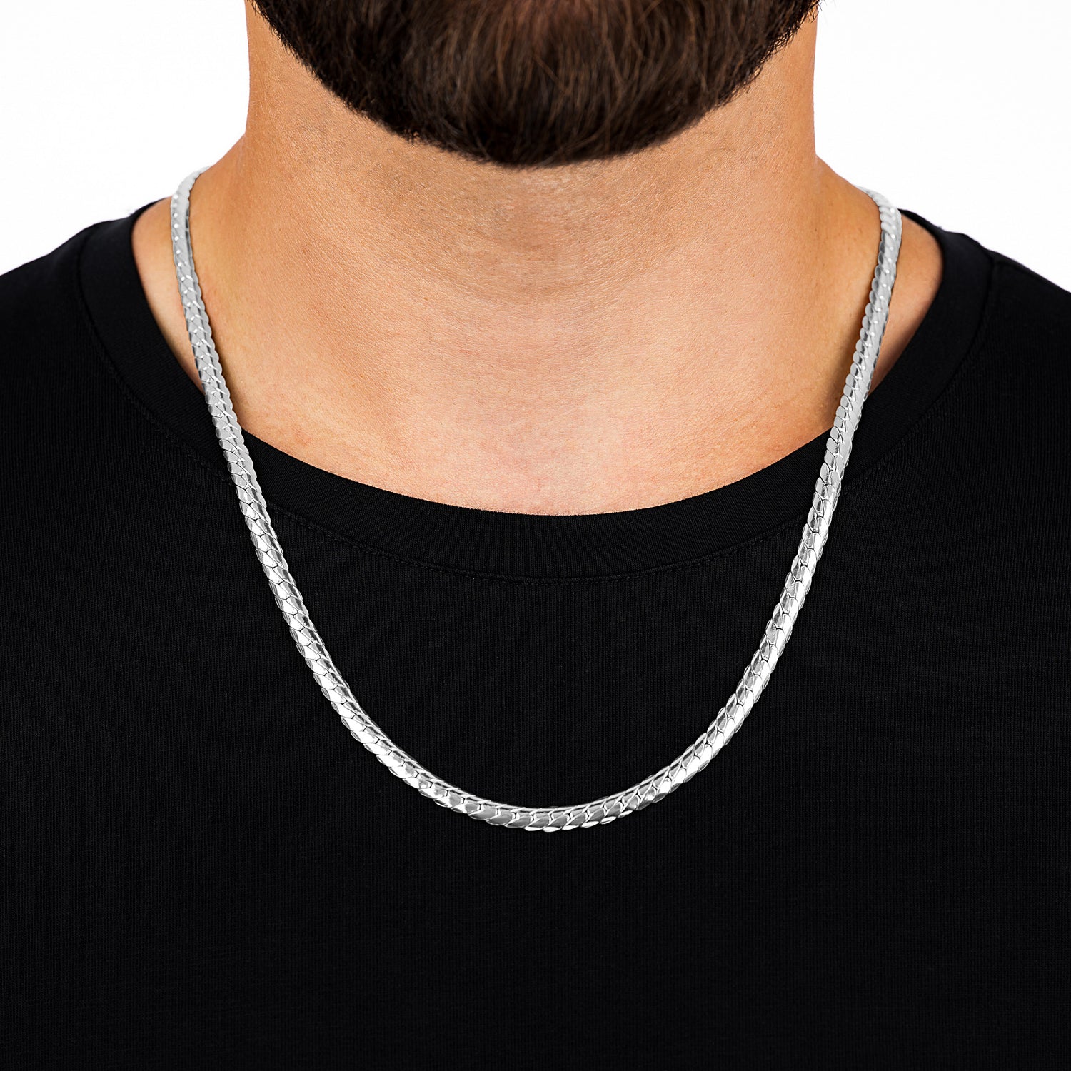 Curb Mezza Ovale Silver Chain 5.5mm - Keays
