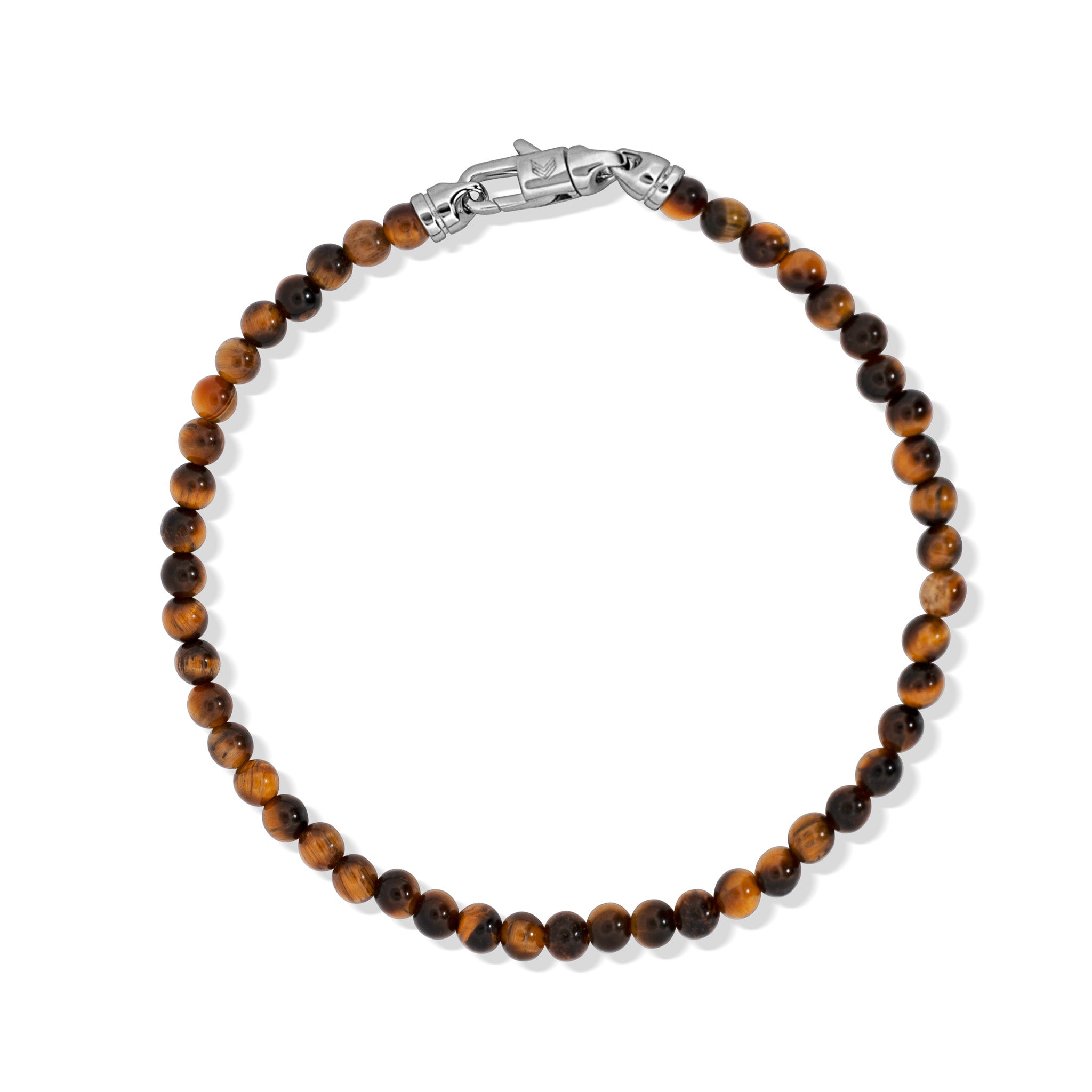 Tiger Eye Silver Bracelet 4mm - Keays