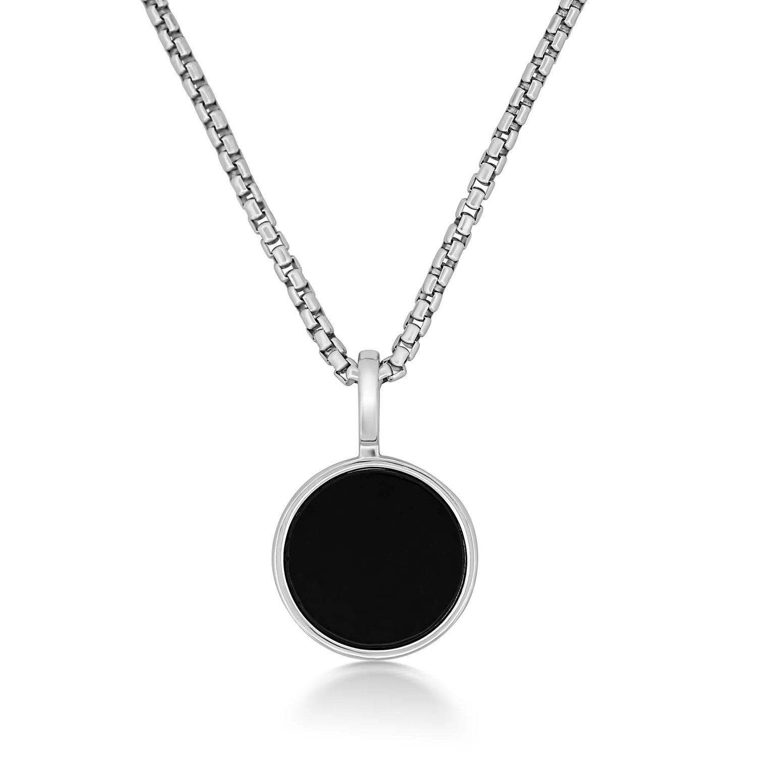 Onyx Medallion Silver Pendant