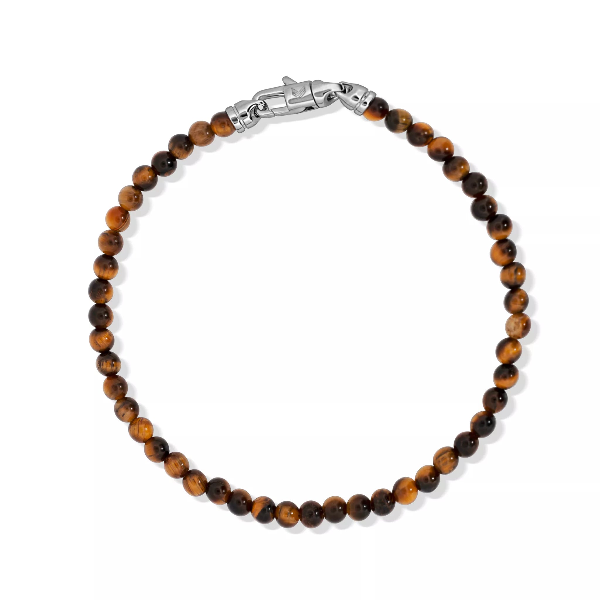 Tiger Eye Silver Bracelet 4mm
